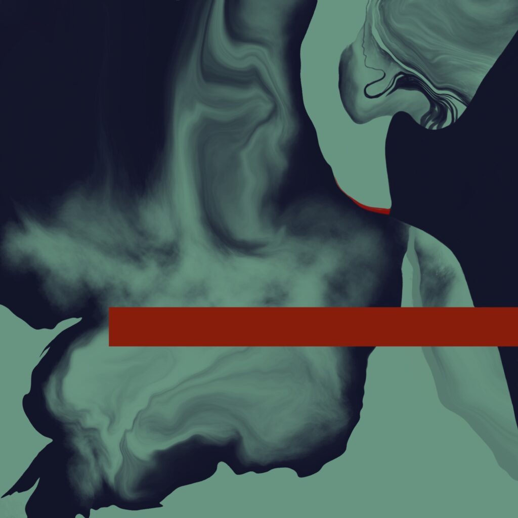 Abstract Artwork "Obstruction" with layered forms and. subtle color fields.