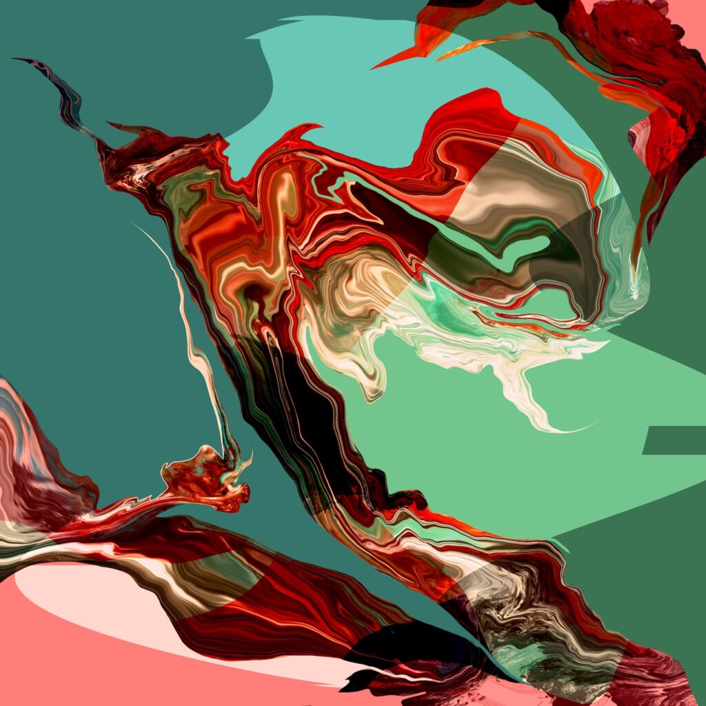 This contemporary modern abstract artwork, Fracture III is part of the ongoing "Fracture" series by Artist Andrea M. Weiss. Original digital composition created by the artist as an archival pigment print on canvas and available in 100 x 100 cm. Perfect for mindful collectors and modern spaces. part of the Flash for empathy collection.