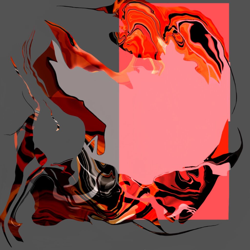 Contemporary abstract artwork from the series "Fracture" 2026. This modern abstract painting is part of the ongoing "Fracture" series created by Artist Andrea M. Weiss. Available as an archival pigment print on canvas, in 100 x 100 cm. Part of a strictly limited edition by flash for empathy.