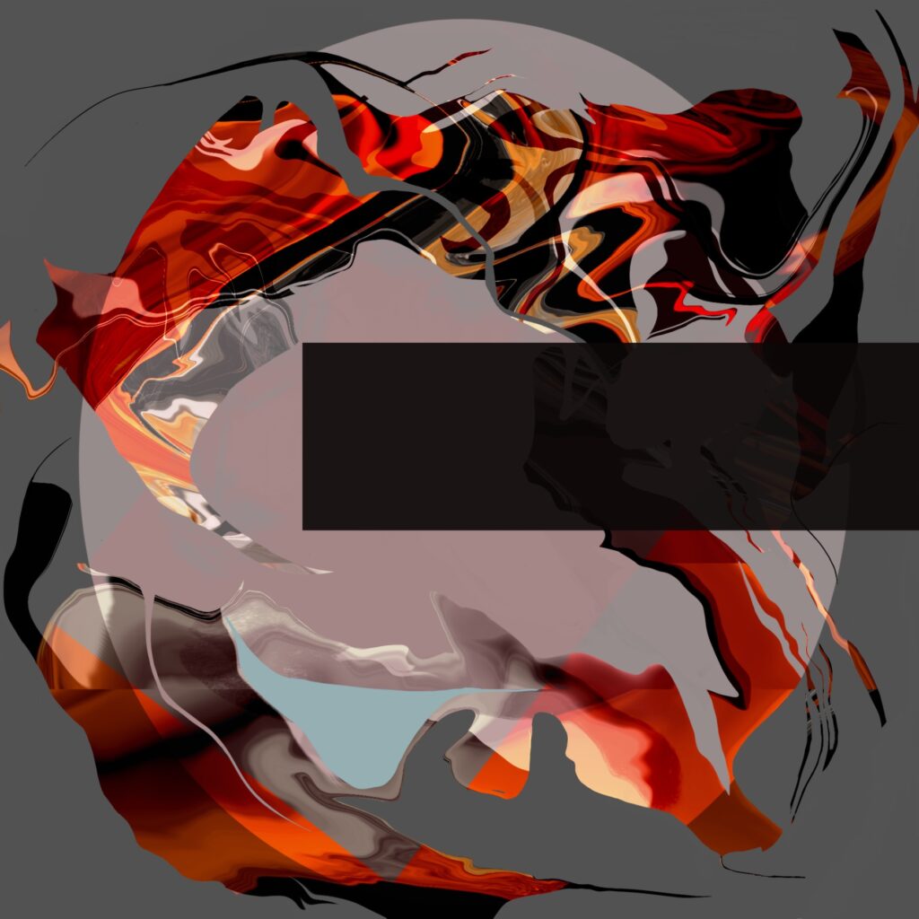Fracture II is part of the ongoing Fracture series by flash for empathy, 2026. A contemporary abstract artwork exploring disruption, tension and the moment where structure begins to break. Original digital composition, 100 x 100 cm, created by the artist Andrea M. Weiss and produced as an archival pigment print on canvas. 