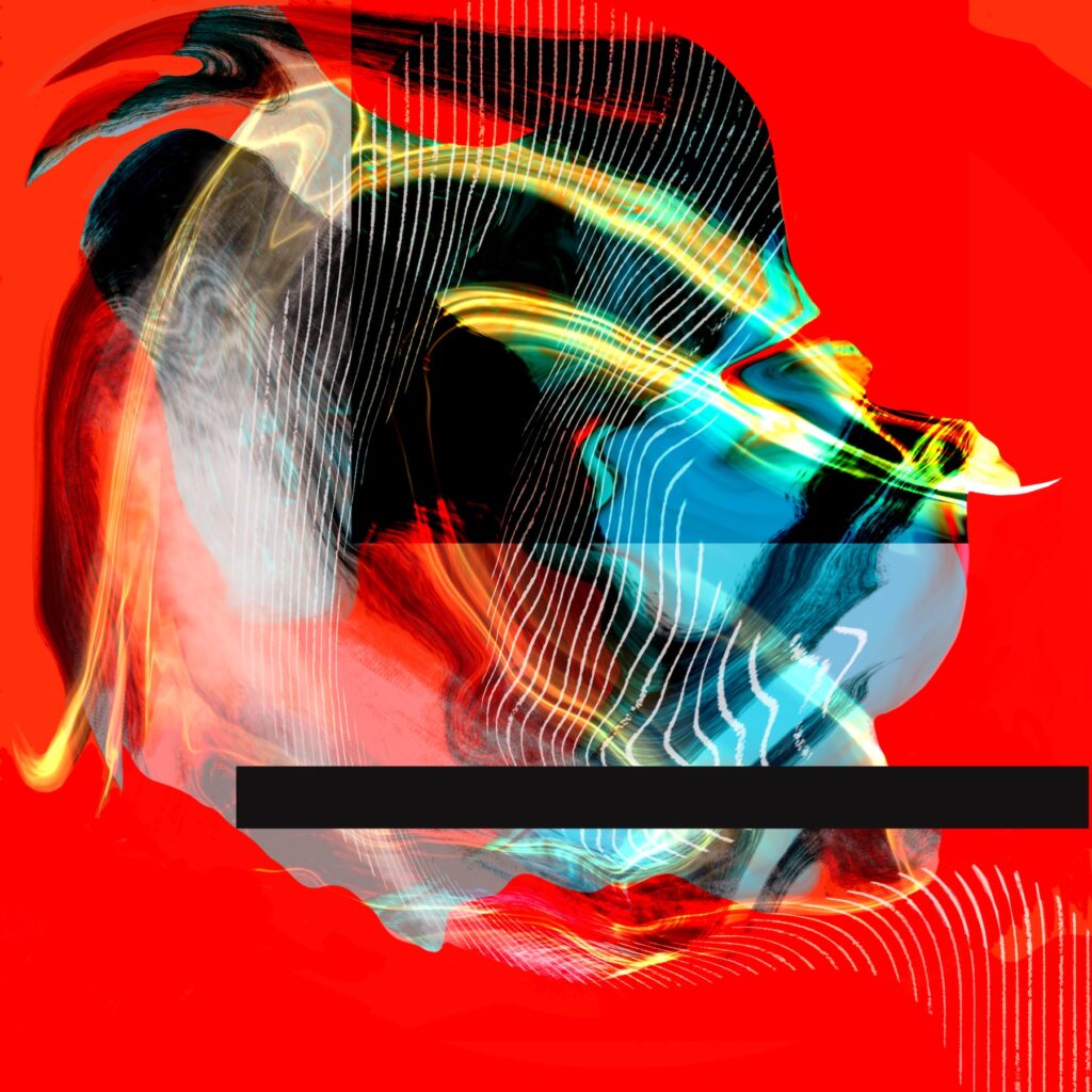Contemporary abstract artwork exploring internal resistance, perception and the illusion of blockage. This piece is part of the ongoing Obstruction series by flash for empathy. Original digital composition created by the artist Andrea M. Weiss and produced as an archival pigment print on canvas.
