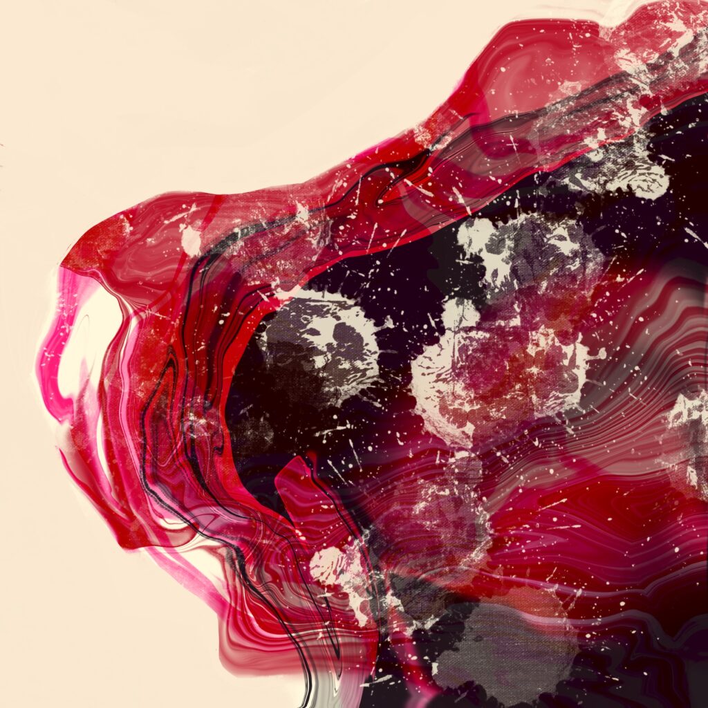 The Evolution of flash for empathy, modern abstract paintings by the Artist Andrea M. Weiss. 