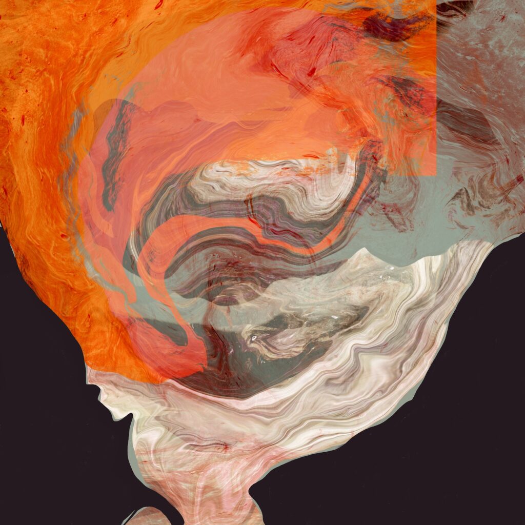 Contemporary abstract artwork from the ongoing Internalization series by flash fore empathy, 2026. This modern piece, 100 x 100 cm is created by the Artist Andrea M. Weiss and produced as an archival pigment print on canvas and strictly limited. No further editions will be produced.